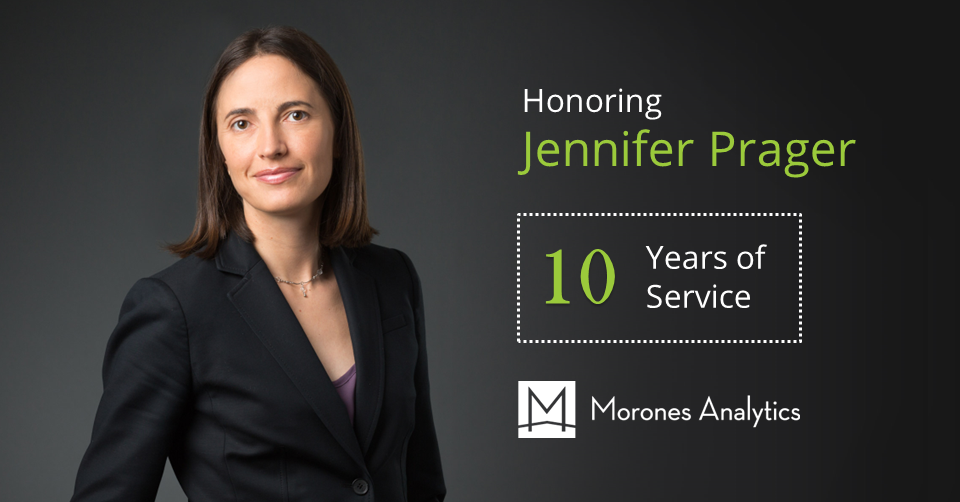 Jennifer Prager celebrating 10 years at Morones Analytics
