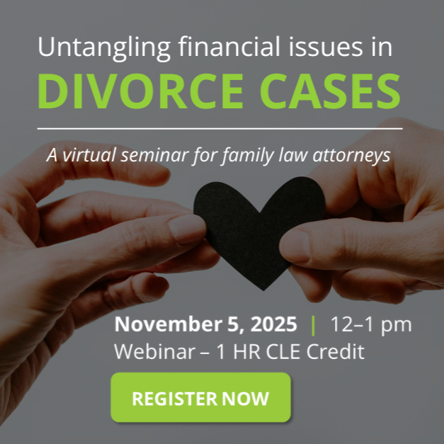 Webinar CLE - Untangling Financial Issues in Divorce Cases - 11/5/25
