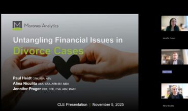 Untangling Financial Issues in Divorce Cases - Morones Analytics CLE webinar